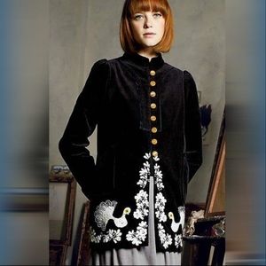 Anthropologie Elevenses Peacock Coat